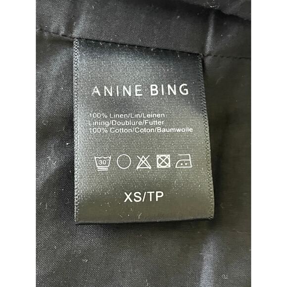 Anine Bing Black Beige Floral Sleeveless Top Linen XS - Picture 9 of 10